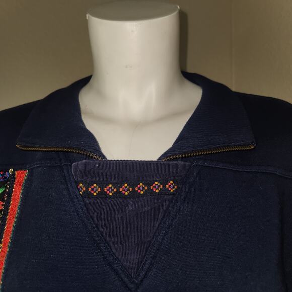 Vintage Paris Sports Club Pullover Sweater with Embroidered Detail, SmallF - Picture 6 of 11